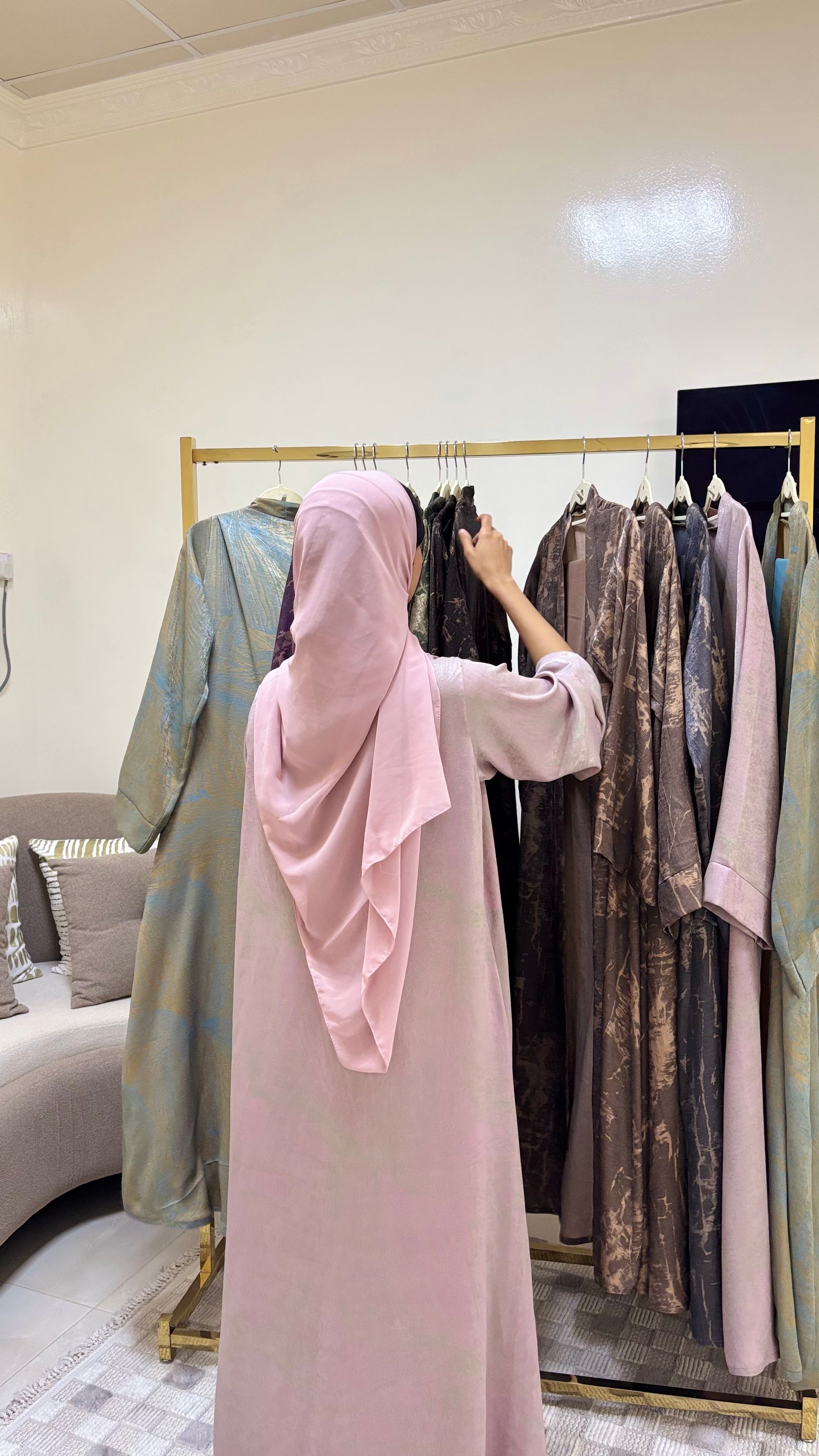 Blush Pink Open Abaya