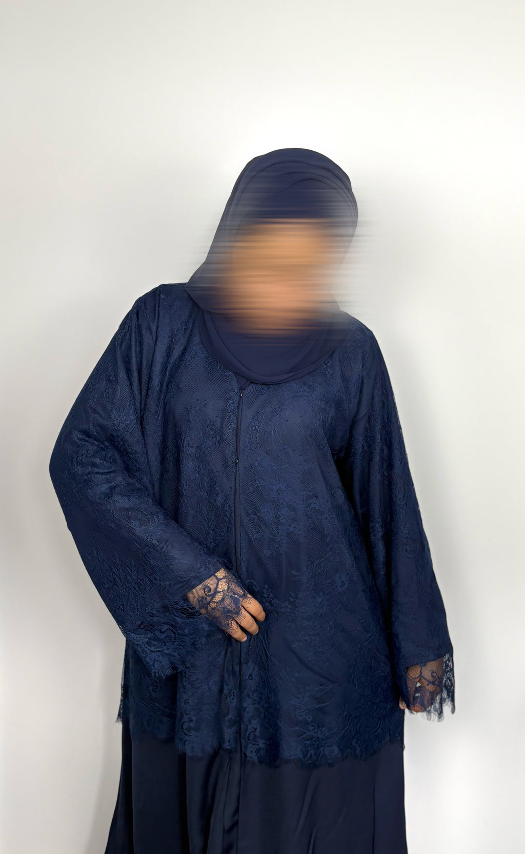 Navy Lace Abaya