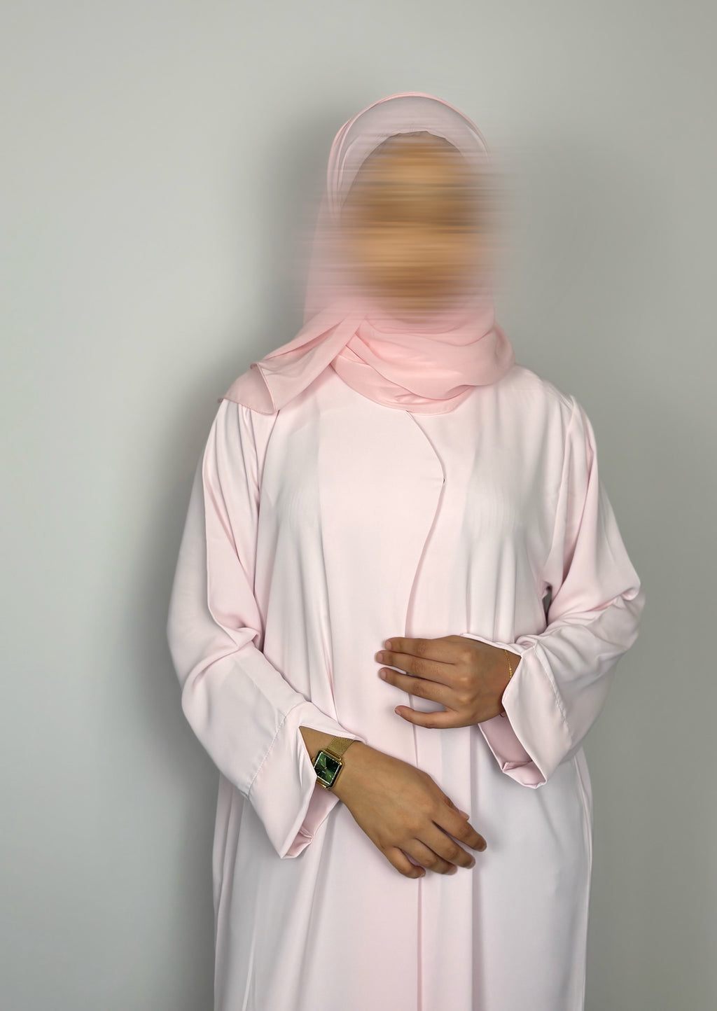 Soft powder Blush Abaya