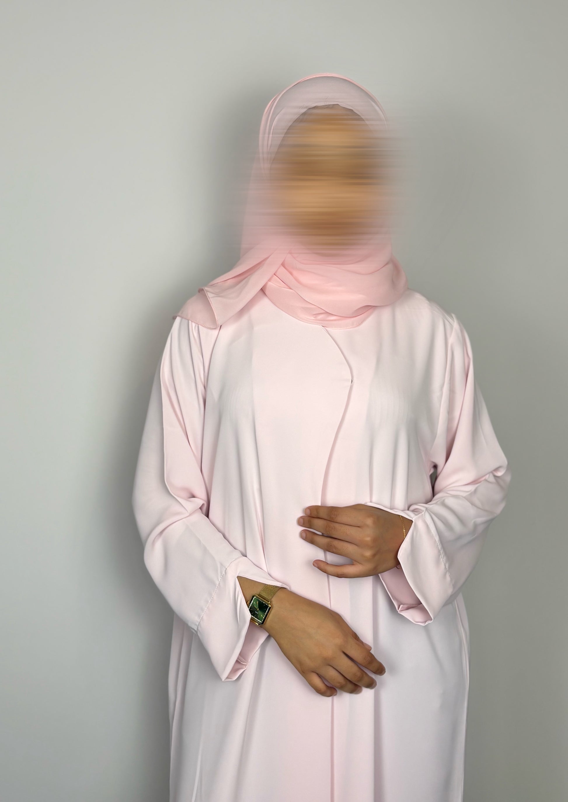 Soft powder Blush Abaya