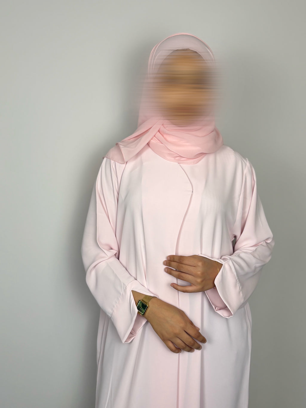 Soft powder Blush Abaya