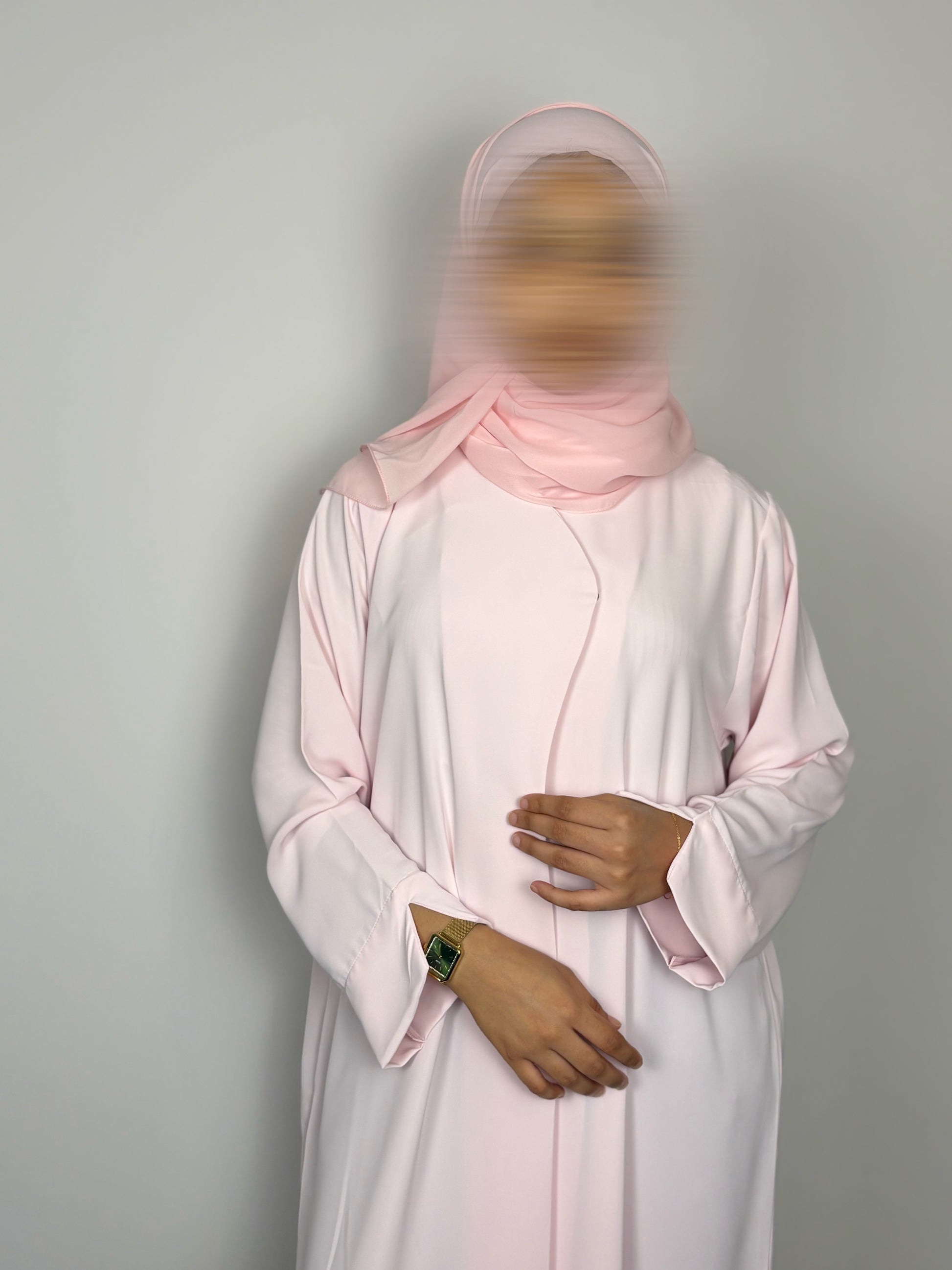 Soft powder Blush Abaya