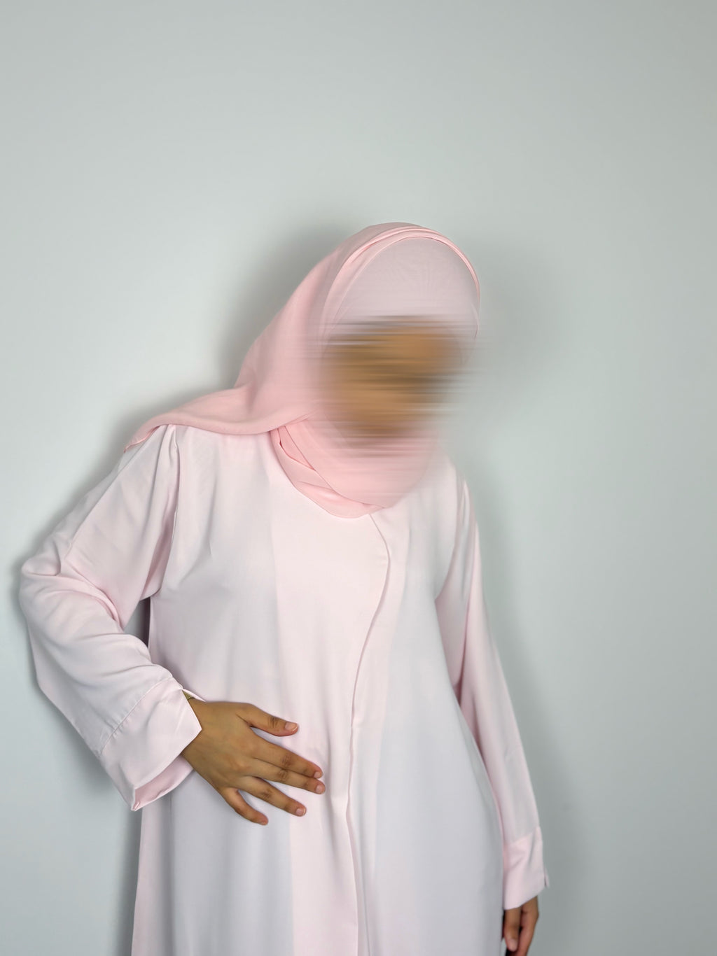 Soft powder Blush Abaya