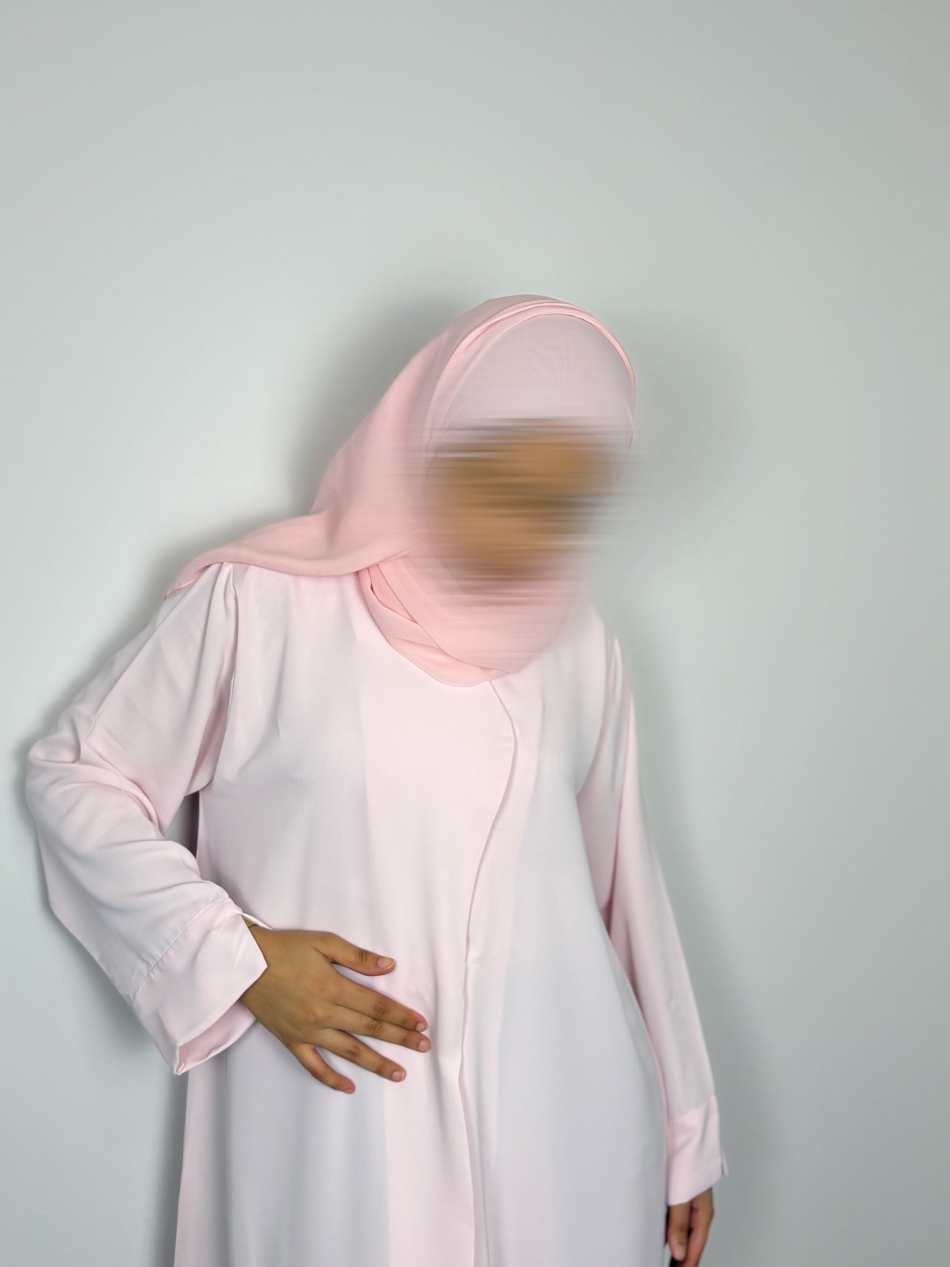 Soft powder Blush Abaya