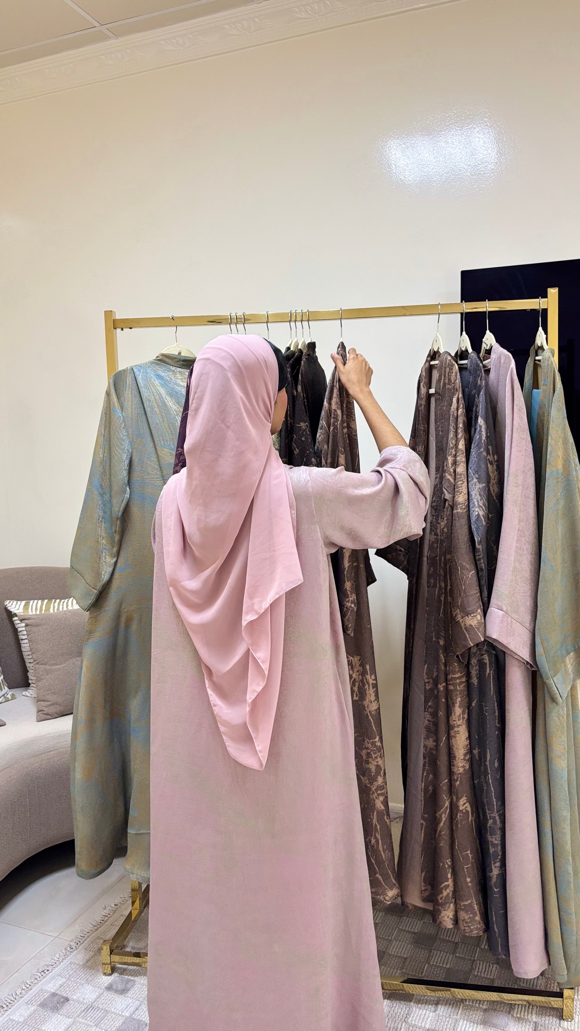 Blush Pink Open Abaya