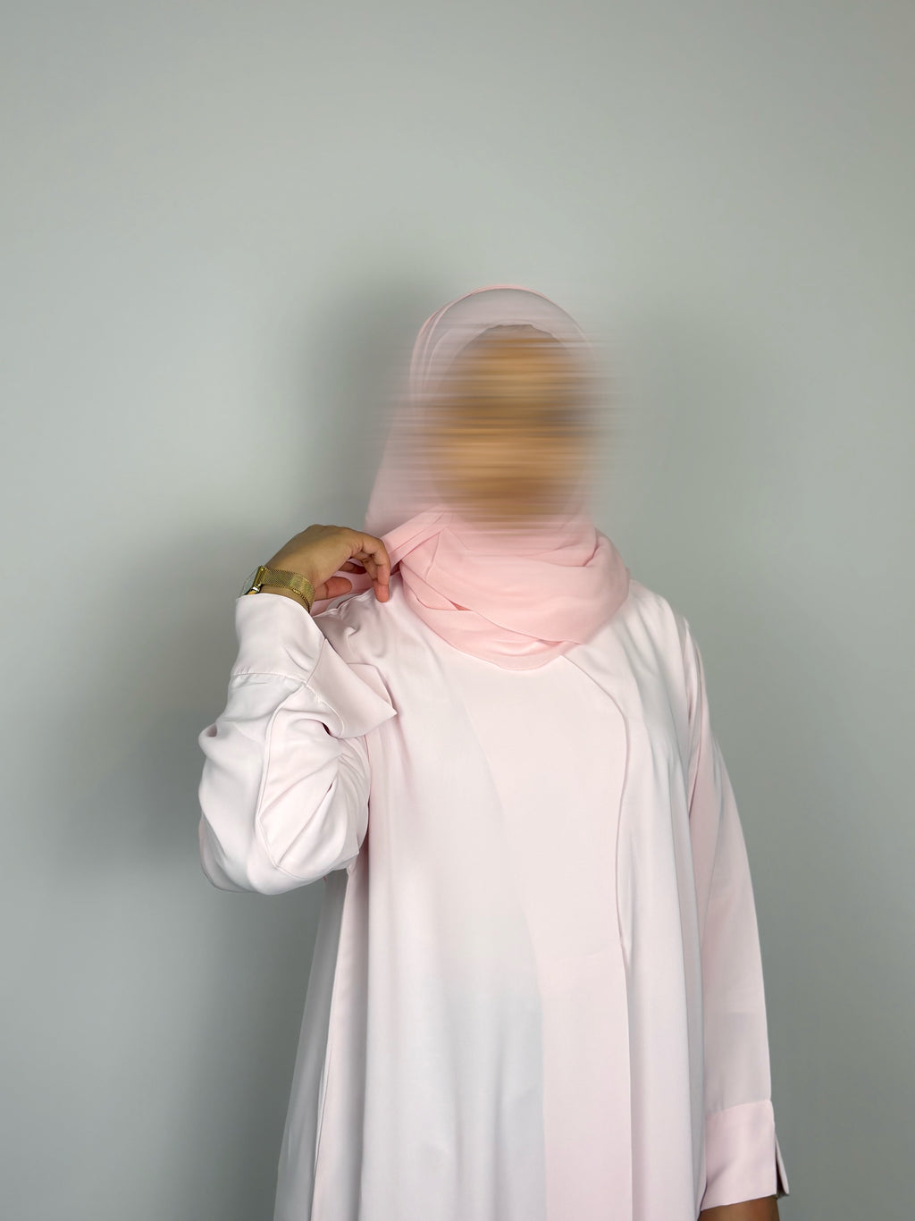 Soft powder Blush Abaya