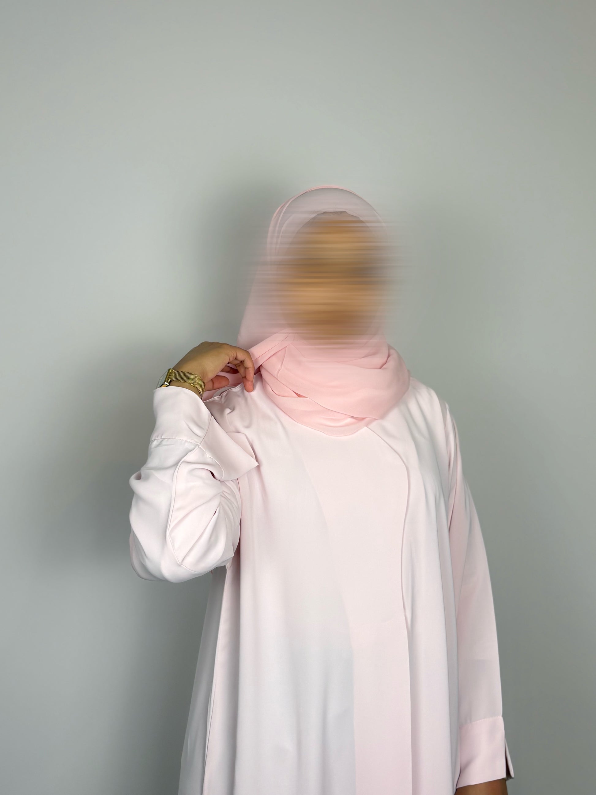 Soft powder Blush Abaya