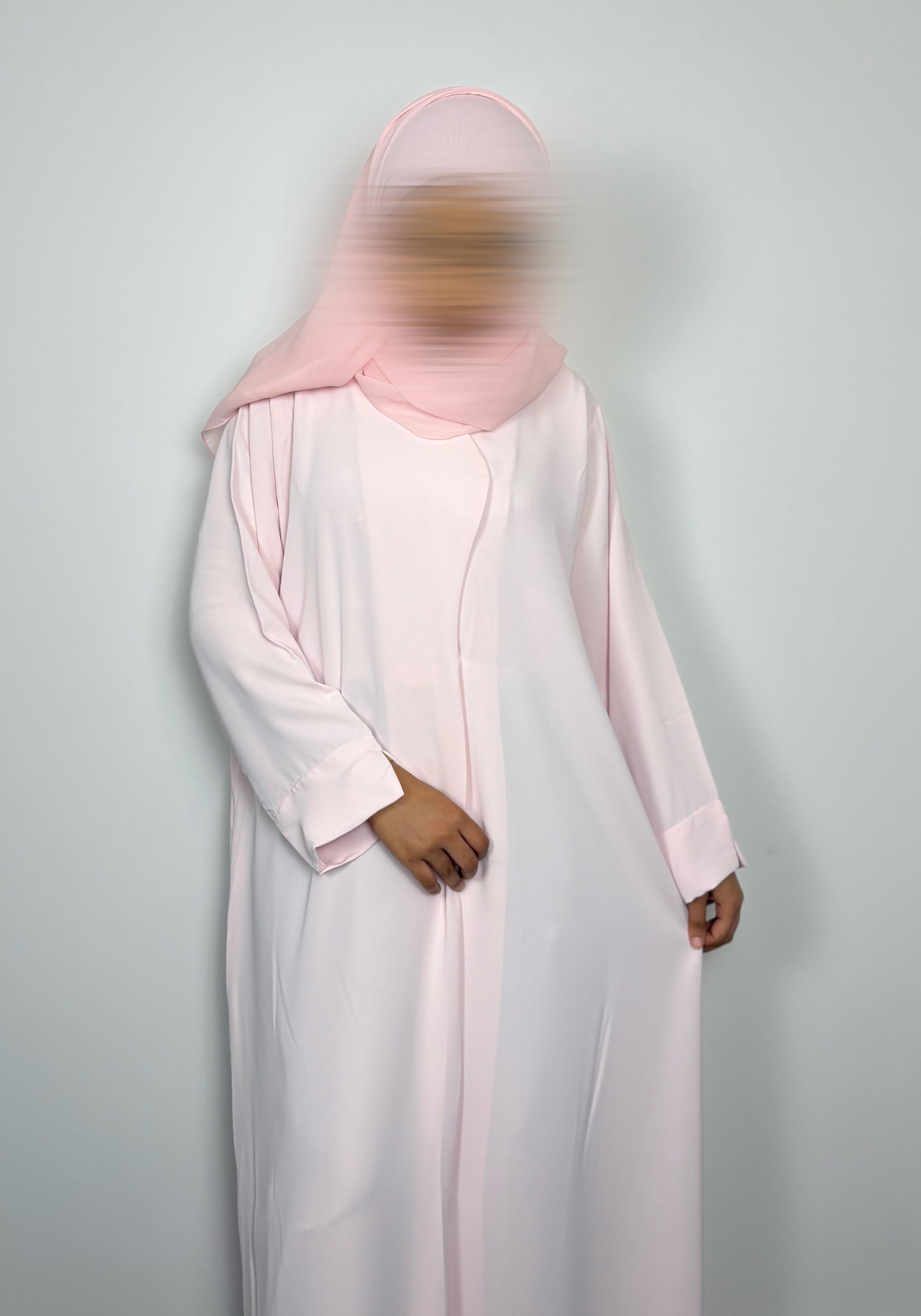 Soft powder Blush Abaya