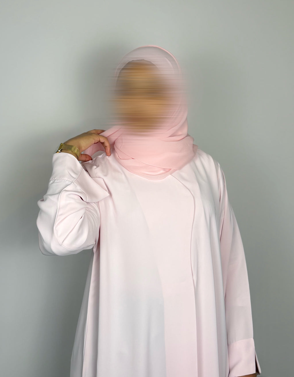 Soft powder Blush Abaya