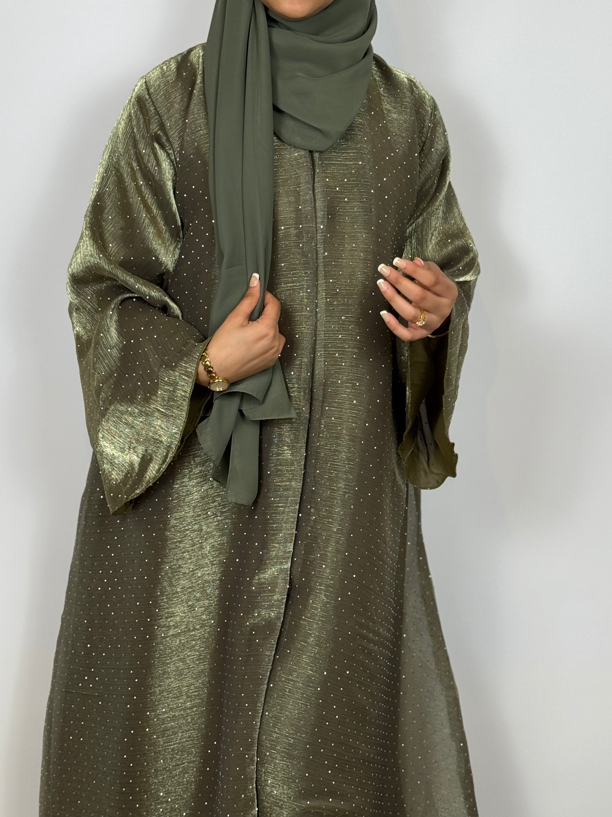 Full' Stone Flowy Abaya