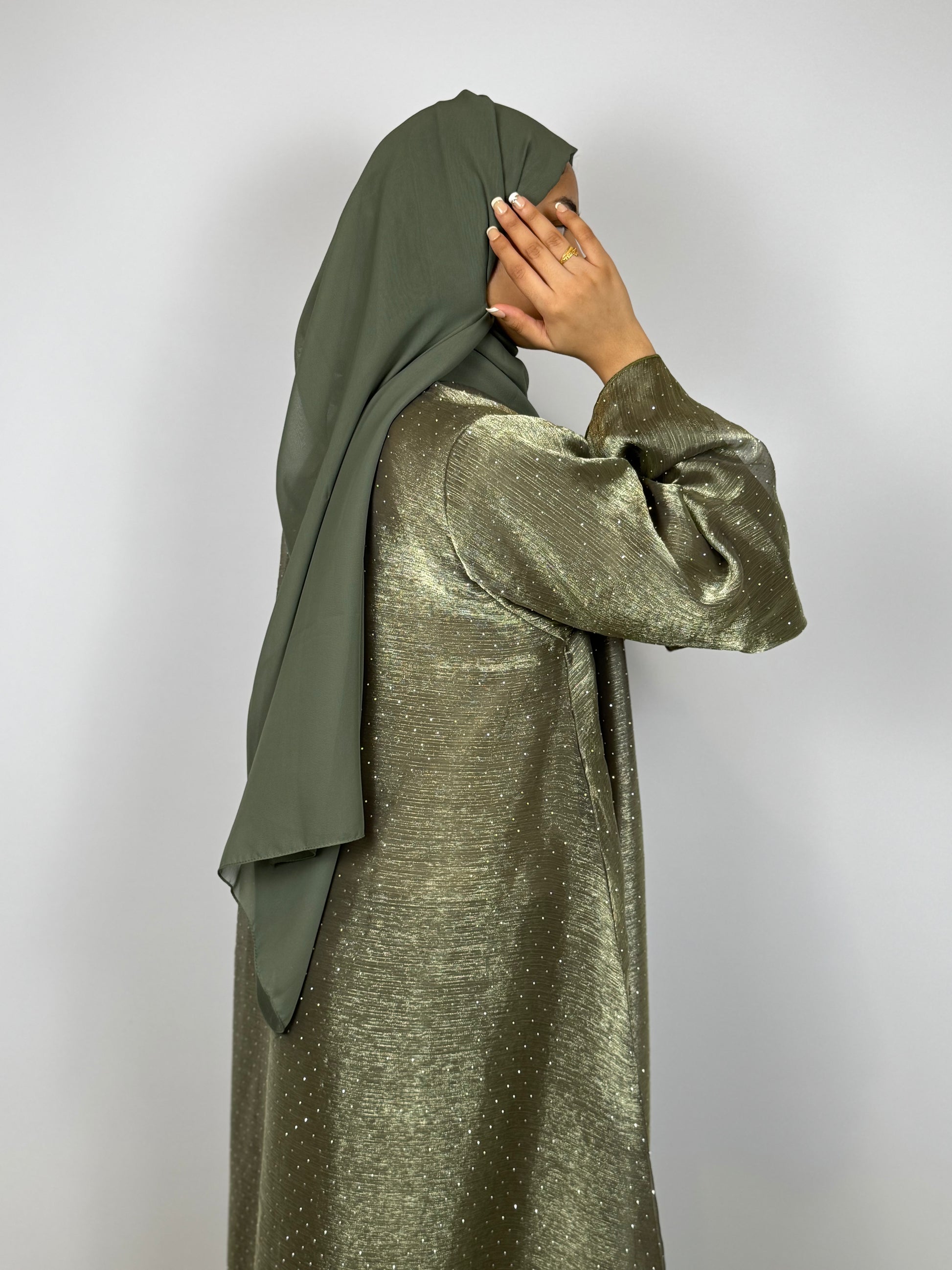 Full' Stone Flowy Abaya