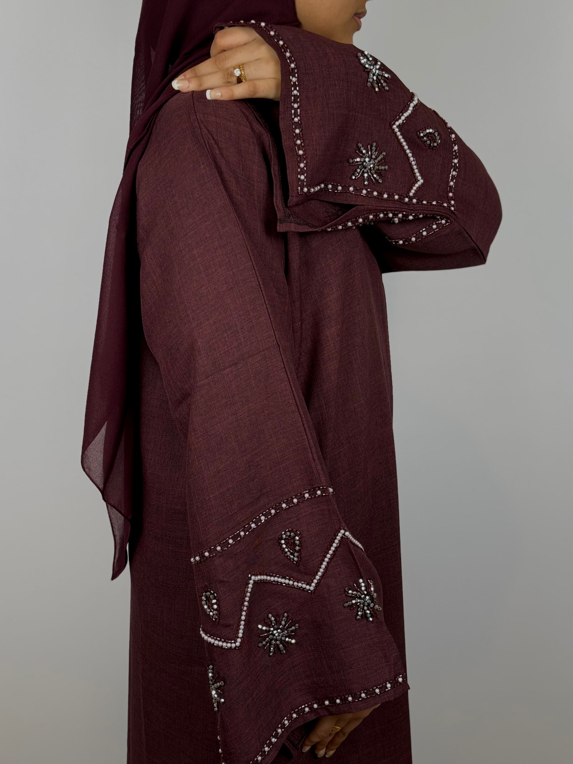 Linen Star Embellished Abaya