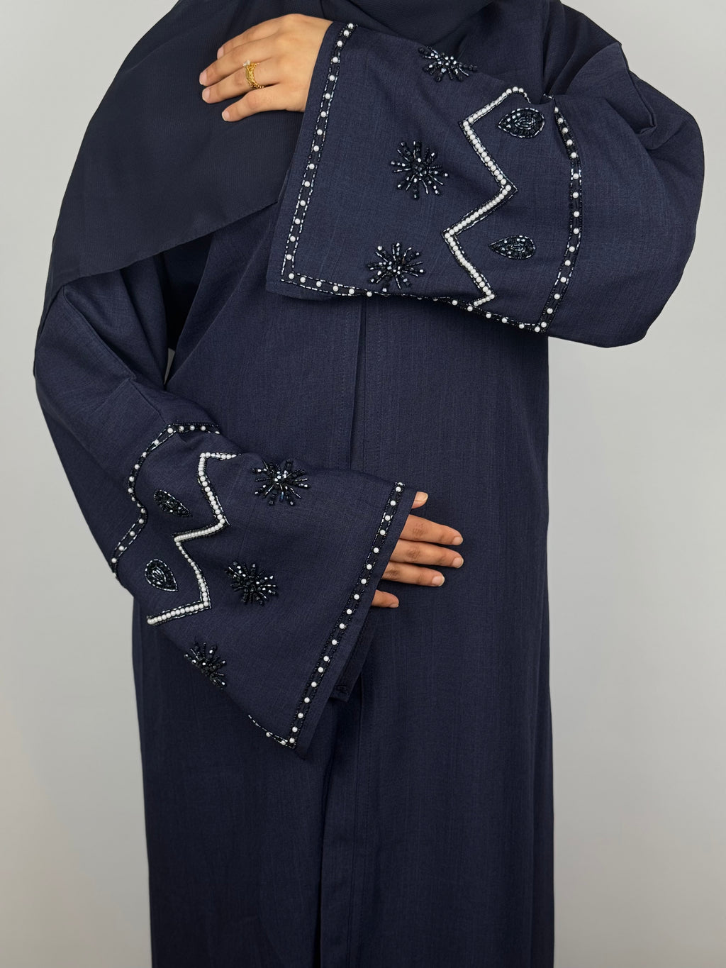 Unity Blue with Beads Abaya