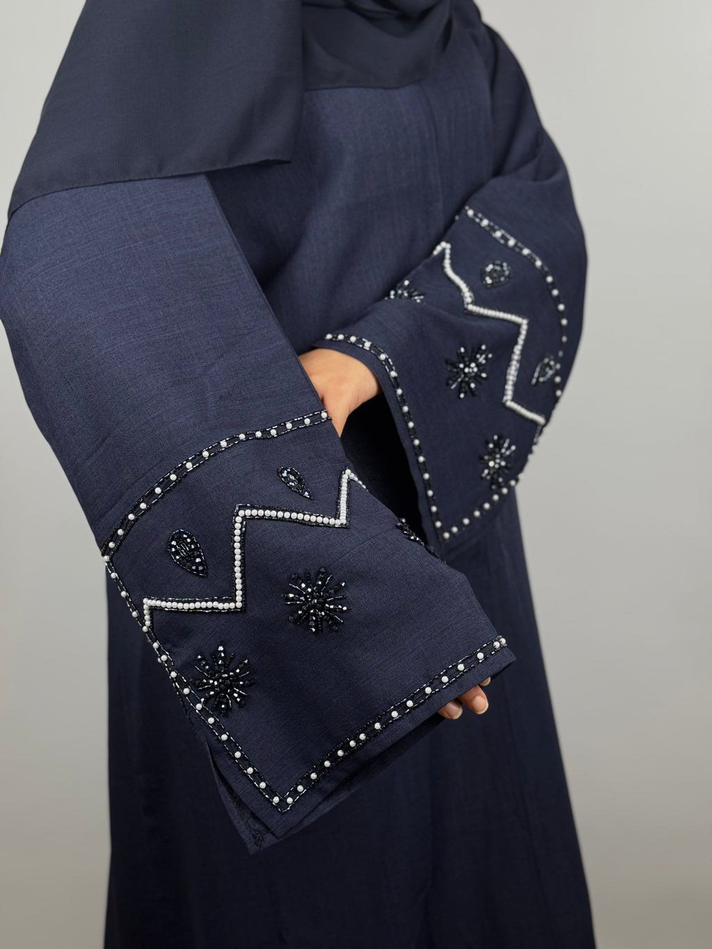 Unity Blue with Beads Abaya