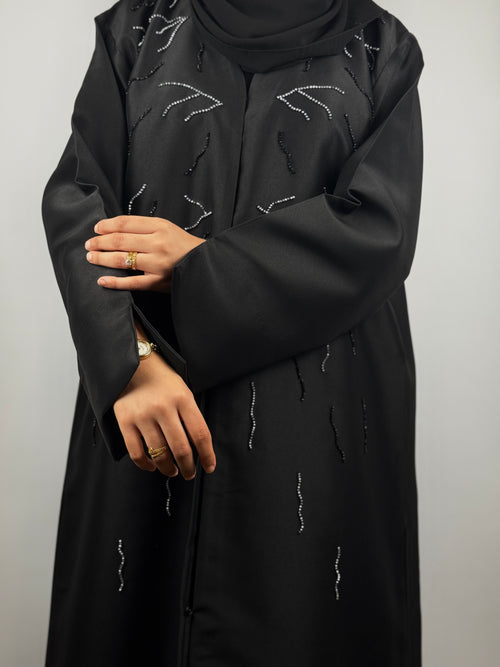 Abstract Beaded Embellishment Abaya