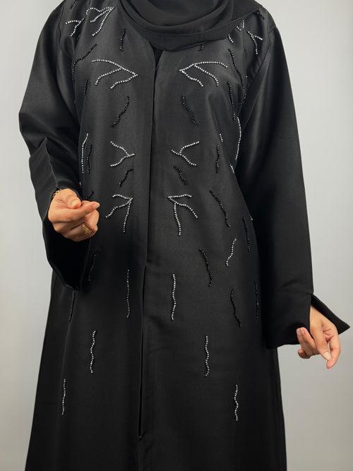 Abstract Beaded Embellishment Abaya