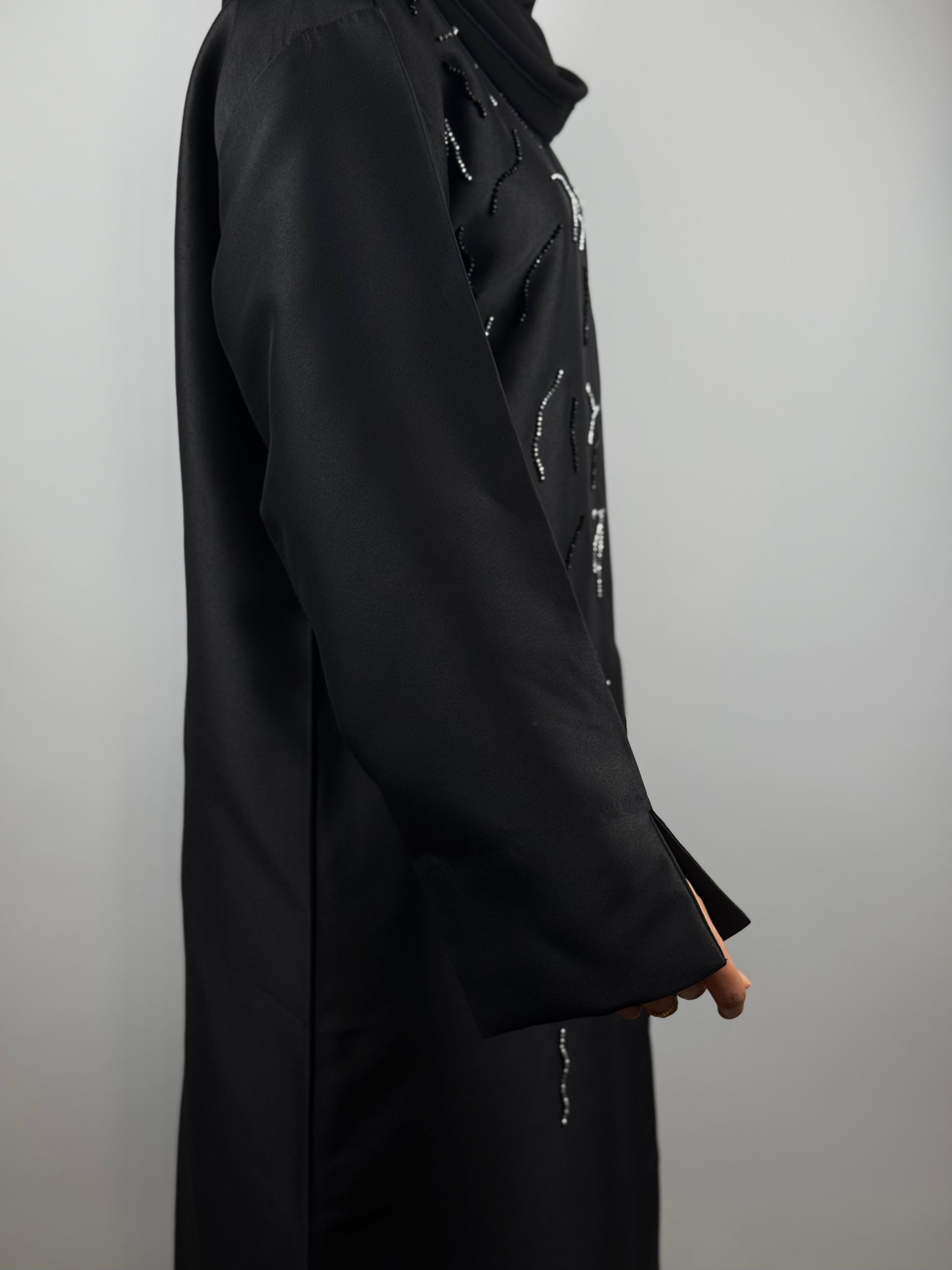 Abstract Beaded Embellishment Abaya
