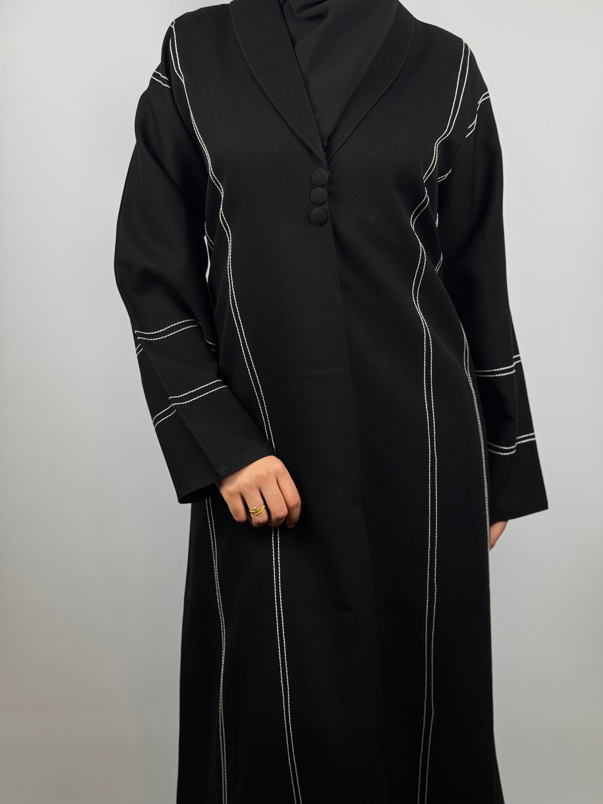 Executive Buttoned Elegant Abaya
