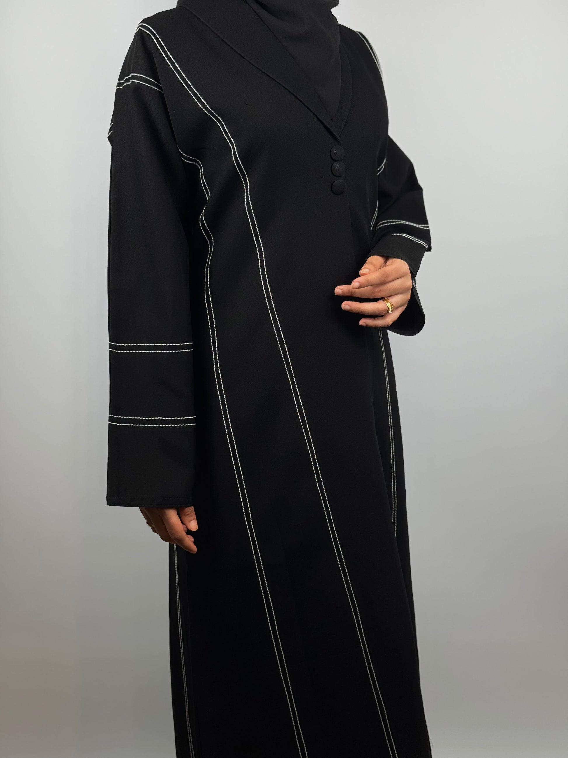 Executive Buttoned Elegant Abaya