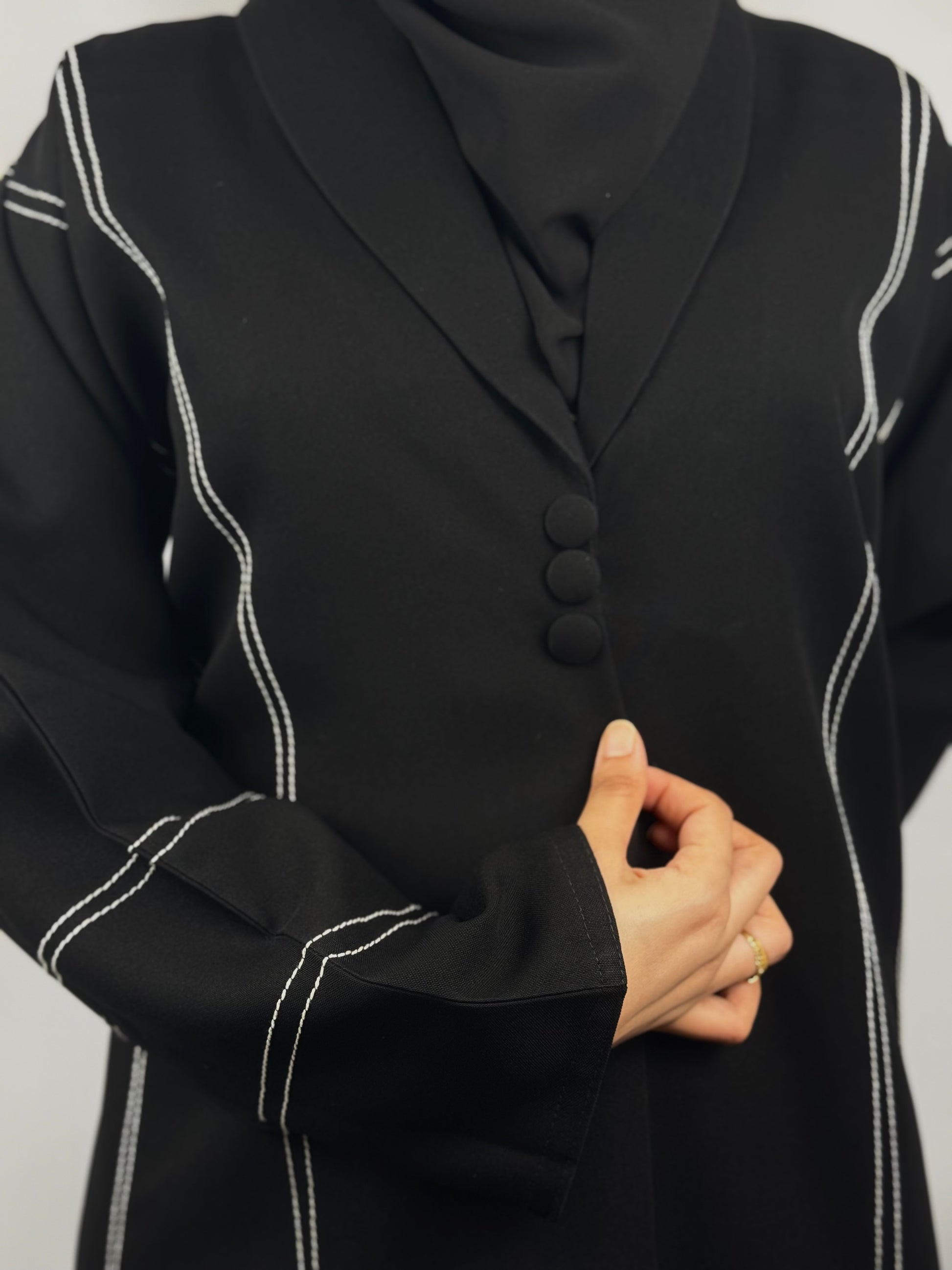 Executive Buttoned Elegant Abaya