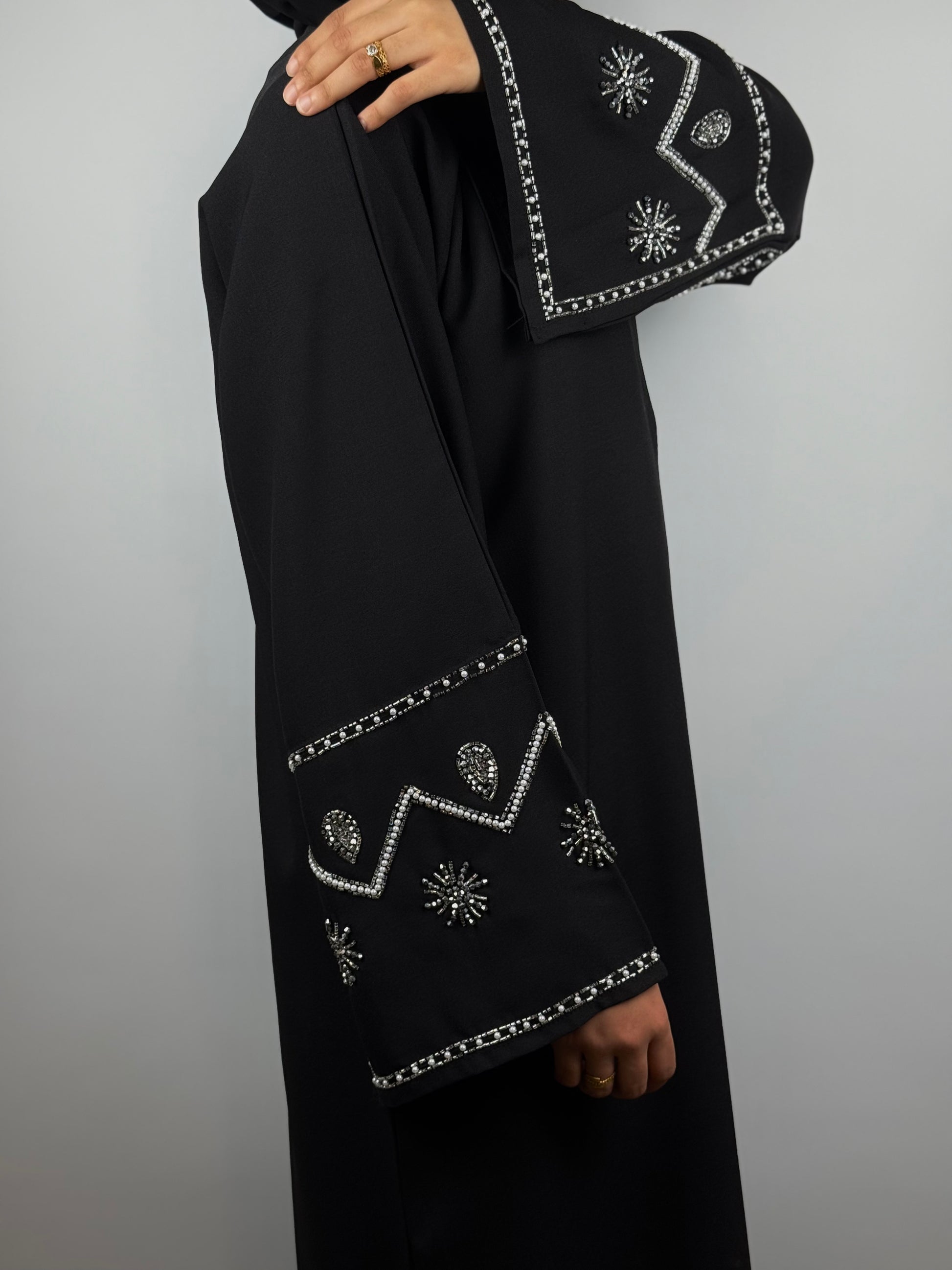 Linen Star Embellished Abaya