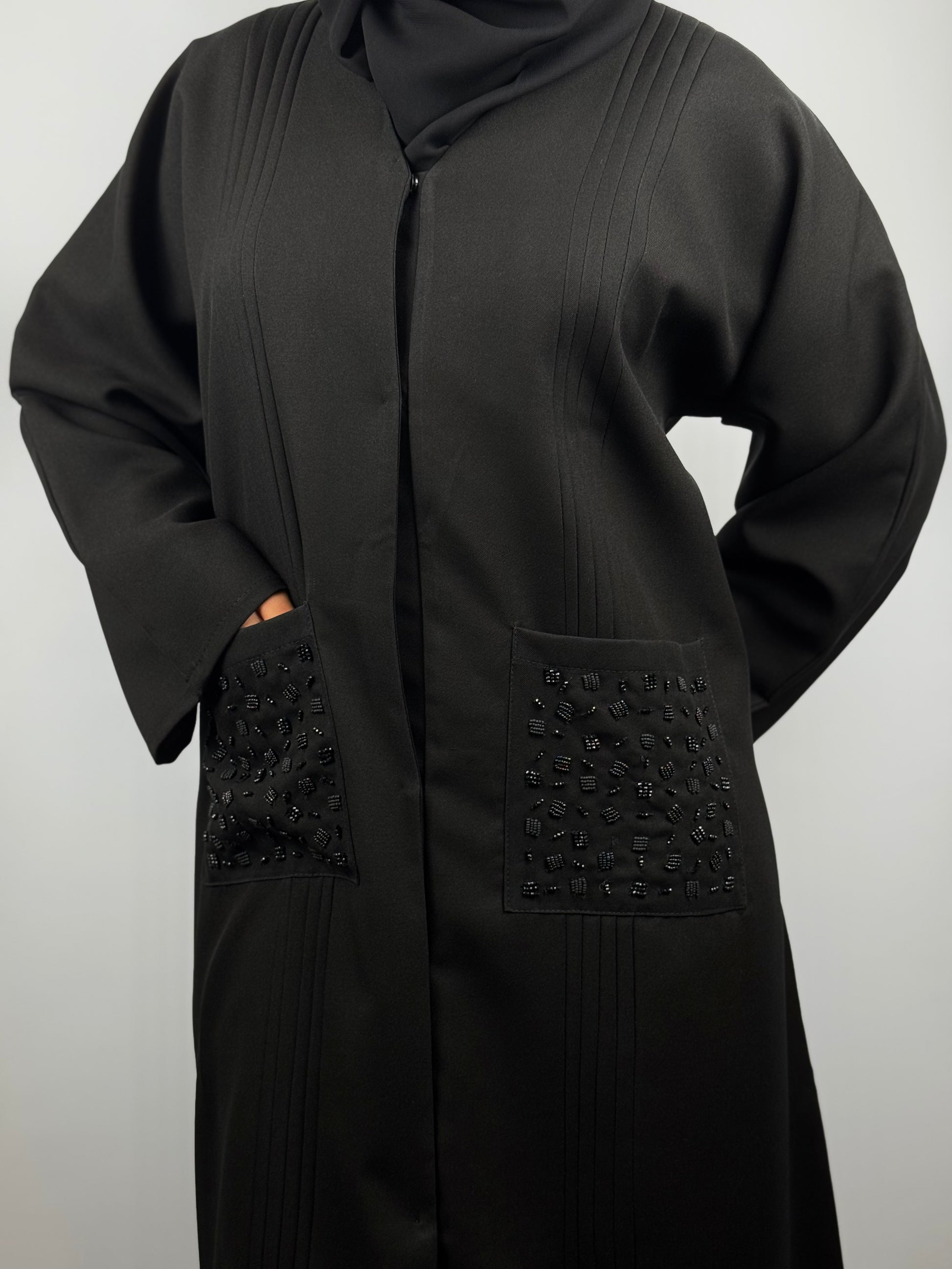 Pocket Detailed Black Abaya