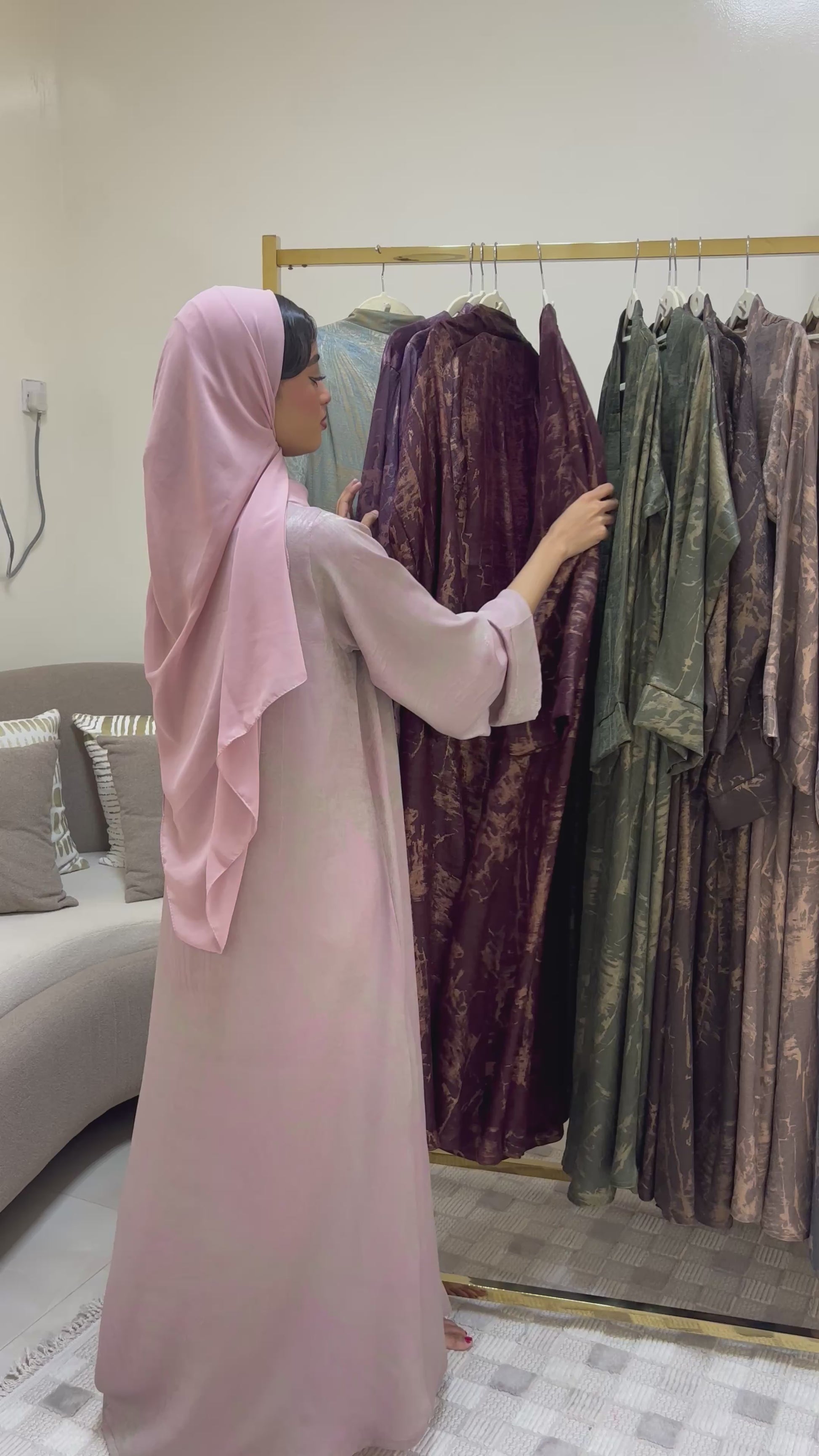 Blush Pink Open Abaya